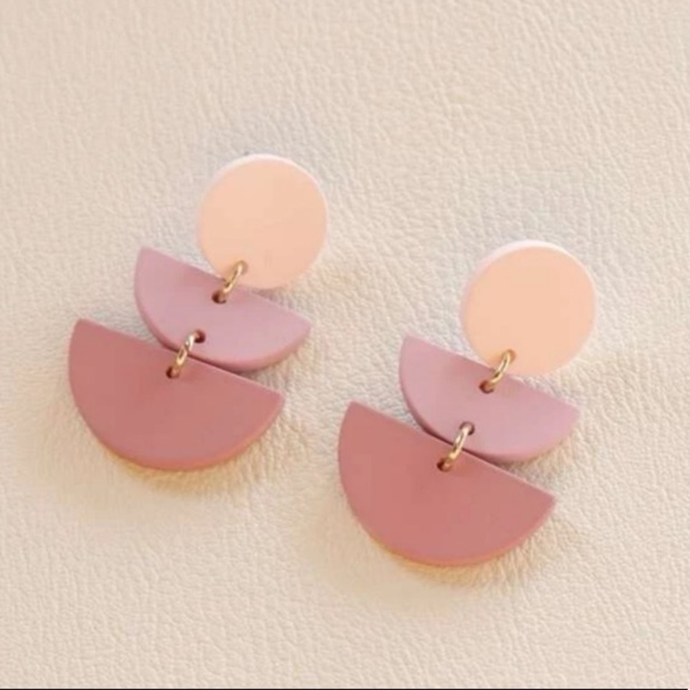 Pink Ombré clay earrings